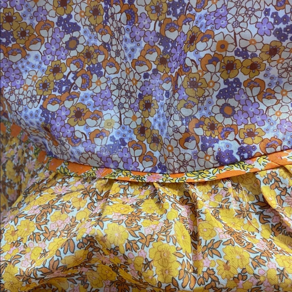 Lollys Laundry Godwin Floral Midi Dress Yellow Multicolor Size Large Pit 21 - Picture 16 of 17